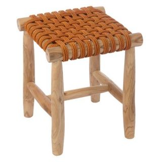 Tabouret en Teck "Erin" 45cm Orange