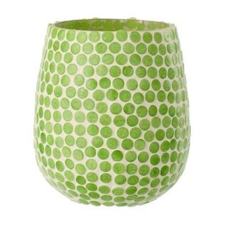 Photophore Mosaïque en Verre "Burl" 12cm Vert