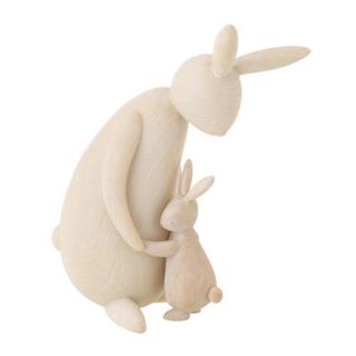 Statuette Déco Lapins "Câlin" 25cm Naturel