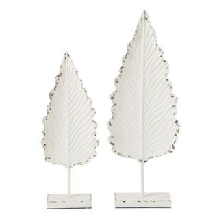 Lot de 2 Feuilles Déco "Vidal" 89cm Blanc