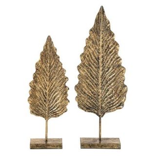 Lot de 2 Feuilles Déco "Vidal" 89cm Bronze