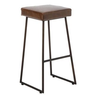 Tabouret de Bar en Cuir "Austin" 73cm Marron