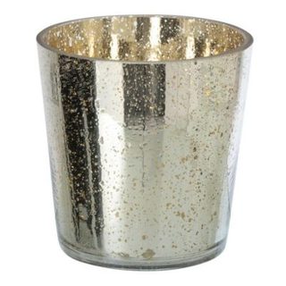 Photophore Design en Verre "Sparkle" 16cm Argenté