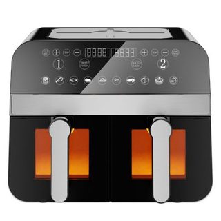 Friteuse à air chaud Airfryer numérique double panier Noire 2400W avec fenêtre 9L Comfy Nest CNAFD45WB