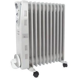 Radiateur bain d'huile - PEREL - 2500 W - Fluide caloporteur - Electrique - Gris - Vertical