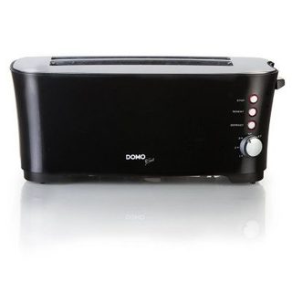 Grille-pain DOMO - 2 emplacements - Noir - 1350W - Fonction dégivrage - 7 niveaux de dorage