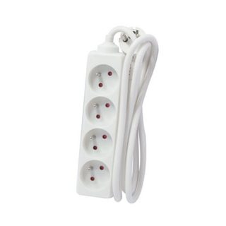 Bloc multiprise 4x16A 3500W câble 5m - blanc - Chacon
