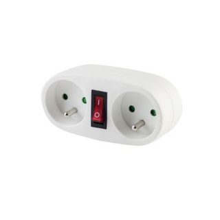 Biplite domino interrupteur 2x16A - blanc - Chacon