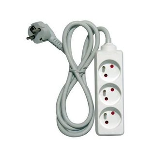CHACON Bloc multiprise 3 prises 16A 1,5m blanc