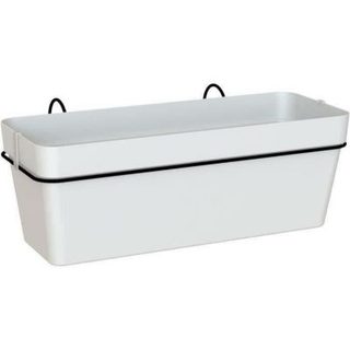 ARTEVASI Kit jardinière balcon avec réserve d'eau CAPRI RE 50cm blanc - 20x28x51 cm