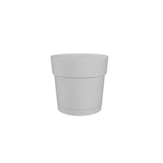 Pot a fleurs et plantes rond CAPRI LARGE - Plastique - Réservoir d'eau - diametre 30 cm - Taupe - ARTEVASI