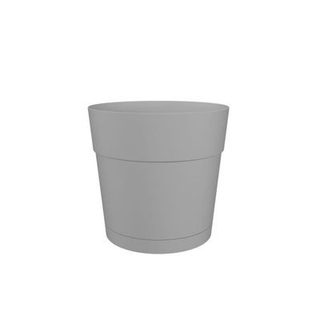 Pot a fleurs et plantes rond CAPRI LARGE - Plastique - Réservoir d'eau - diametre 35 cm - Gris clair - ARTEVASI