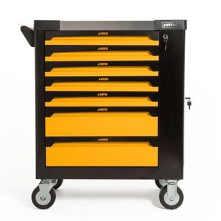 Servante d'atelier 7 tiroirs Porte latérale 4 Roues Verrou à clef Chariot à outils Charge 35 à 45 kg VITO