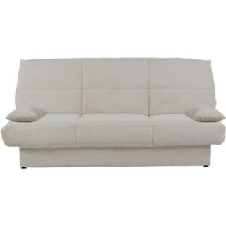 Banquette clic-clac - 3 places - Tissu - Beige - 190 x 90 x 92 cm - CLEM