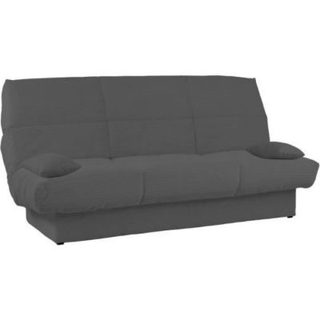 Banquette clic-clac CLEM - 3 places - Tissu velours côtelé - Anthracite - Densité 20kg/m3 - 190 x 90 x 92 cm - Fabriqué au P
