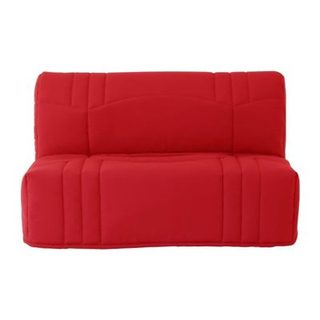 Banquette 2 places BZ DREAM - Tissu 100% Coton rouge - Couchage 140x190 cm - L145 x P100 x H90 cm