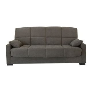 Canapé clic clac 3 places - Taupe - Matelas 17 cm - L223 x P96 x H 103 cm - MEGAN