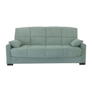 Clic clac 3 places MEGAN 14 - Tissu Soro vert amande - Avec accoudoirs - Couchage 130x190 cm - L223 x P96 x H103 cm