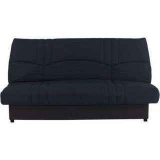 Canapé convertible Clic-clac - 3 places - Tissu Noir - 190 x 90 x 92 cm - PIXIE