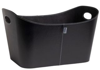 Panier à bûches en cuir Aduro Baseline noir