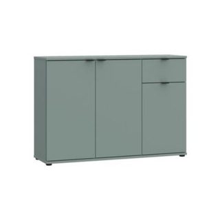 Commode - GANYMEDE - 3 portes - 1 tiroir - Sauge - 119,8 x 34,1 x 82,3 cm