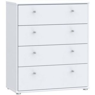 Commode 4 tiroirs Forte T2KK212-120 Blanc mat 73.7x34.8x85.5 cm