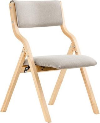 Chaise Pliante en Bois avec Assise Rembourrée,pour Cuisine et Bureau,Gris,FST40-HG,SoBuy