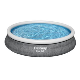 Bestway Piscine gonflable ronde Bestway Fast Set 457 x 84 cm effet rotin