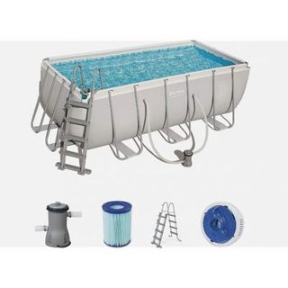Kit piscine tubulaire Bestway POWER STEEL FRAME POOL rectangulaire 412x201x122cm cartouche