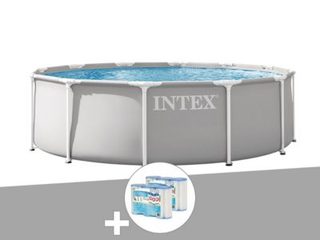 Kit piscine tubulaire Intex Prism Frame ronde 3,66 x 1,22 m + 6 cartouches de filtration