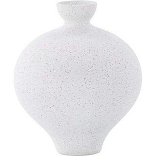 Vase en grès Rellis 6x24 cm - Blanc et noir