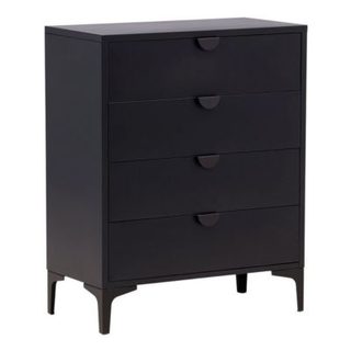 Commode 4 Tiroirs "Piring" 98cm Noir