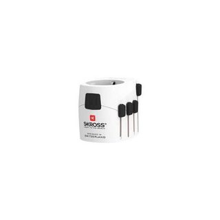 Adaptateur universel Skross World Travel 150 pays avec USB 3 poles 7 A blanc compact