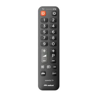 Meliconi - Télécommande universelle SPEEDY 2+ - Clavier numérique simplifié et touche extra large - Pour TV + 1 décodeur TNT ou SA
