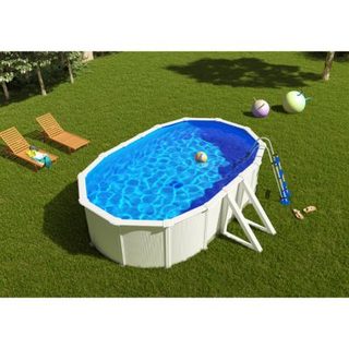 Piscine hors sol acier ovale GRE Fidji 5,27 x 3,27 m x H122 cm avec filtration
