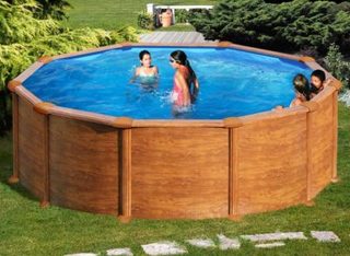 Piscine acier aspect bois Mauritius ronde 4,80 x 1,32 m - Gré