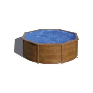 Piscine acier aspect bois Sicilia ronde 3,70 x 1,22 m - Gré