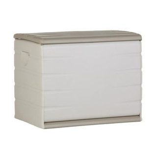 PLASTIKEN Coffre 260L Interieur/Exterieur Fonctionnel et Esthetique Cadenassable avec Roulettes Beige