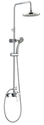 Colonne de douche mécanique chrome Edouard Rousseau Shenti, avec douche de tête et douchette 3 jets