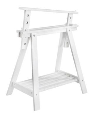 Tréteau Archi Tec blanc réglable et inclinable en hauteur en pin avec tablette (70/98,7x70x45cm)