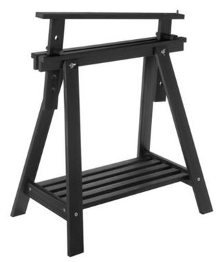 Tréteau Archi Tec noir réglable en hauteur en pin avec tablette (70/98,7x70x45cm)