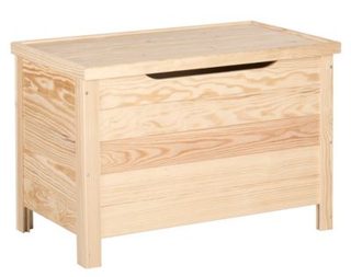Coffre de rangement en pin massif avec pieds carrés 48x70x40cm