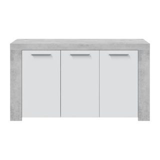 Buffet - AMBIT - Effet béton satiné / Blanc Artik - 3 portes