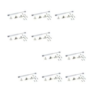 Emuca Lot de 10 pistons pour portes Relevable H, 11kg, course 80mm, avec loquets, acier et plastique, gris métallisé