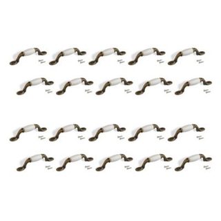 Emuca Lot de 20 poignées pour meubles Papua, L127mm, entraxe 76mm, Zamak, Bronze