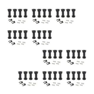 Emuca Lot de 10 kits de pieds de réglage pour meubles Bone, avec base pré-assemblée, hauteur 120mm, réglable 118-135mm, Plastique,