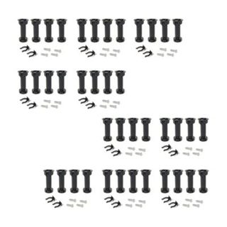 Emuca Lot de 10 kits de pieds de réglage pour meubles Bone, avec base pré-assemblée, hauteur 150mm, réglable 148-165mm, Plastique,