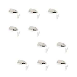 Emuca Lot de 10 serrures à bascule pour meubles Fast Latch, acier et plastique, blanc