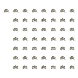 Emuca Lot de 50 équerres de raccordement pour meubles, 20,5x20,7mm, 2 trous, zamak, nickelé