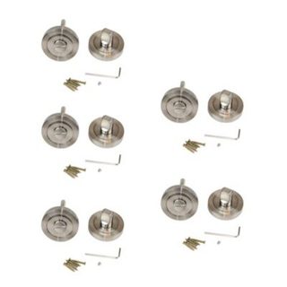 Emuca Lot de 5 condamnations avec rosace ronde pour portes intérieures, diamètre 50mm, Zamak, Nickel satiné